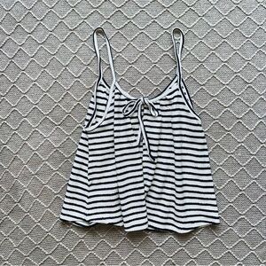 Large Striped Open Back Tank Top Cami L Summer Top
